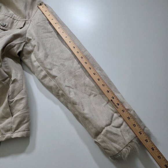 Vtg Faded Glory Trucker Jacket Women 1X Sand Faux Fur Pockets Quilted Lining Y2K - Picture 7 of 16